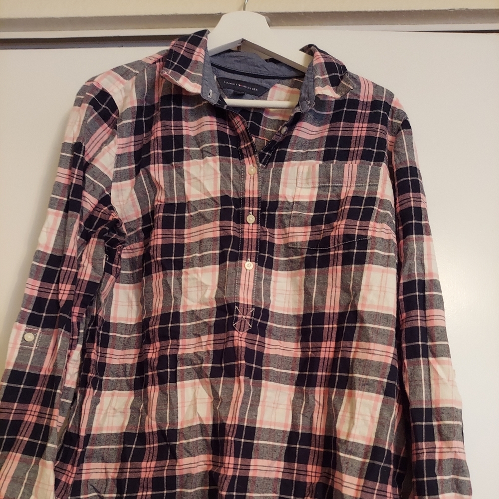 Pink Plaid Tommy Hilfiger Shirt